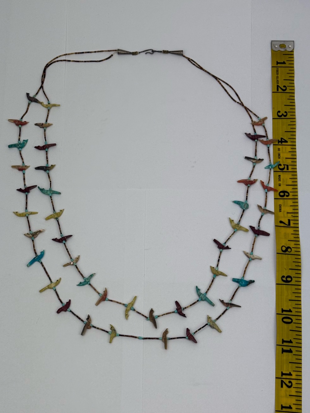 Multicolor Turquoise Double Strand Bird Bead Necklace - Picture 4 of 4